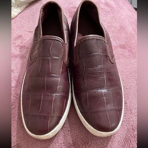 Coach Burgundy Slip Ons Size 7.5